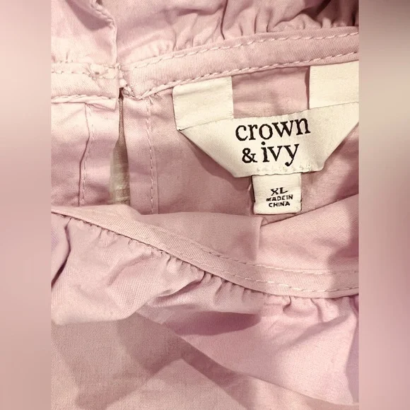 Women’s bundle of 4 Crown & Ivy blouses, Vibrant blue, pretty lilac and 2 white. - Picture 3 of 12